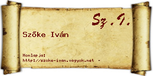Szőke Iván névjegykártya