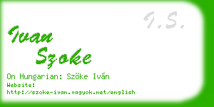 ivan szoke business card